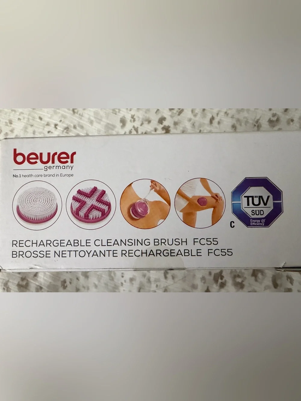 Beurer Pink Rechargeable Cleansing Brush — Gentle Body Exfoliant